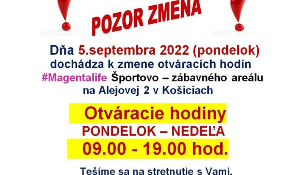 otvaracie hodiny zimna sezona