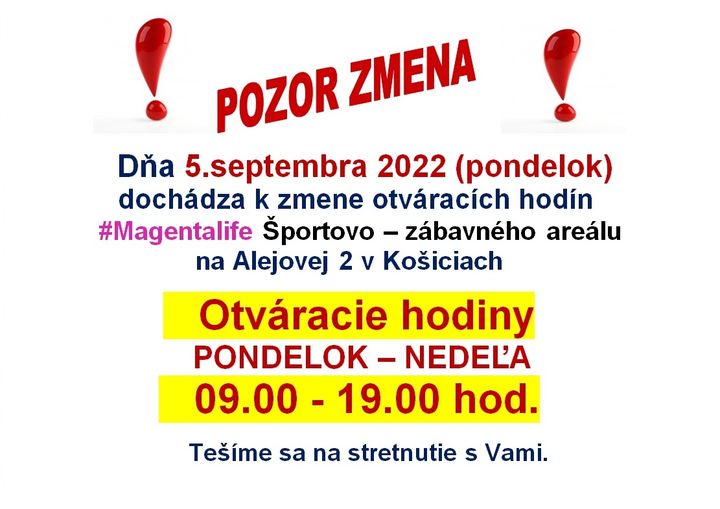 otvaracie hodiny zimna sezona