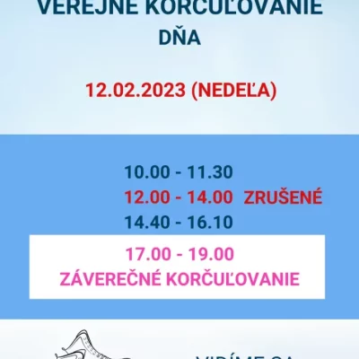 VEREJNÉ KORČUĽOVANIE dňa 12.02.2023 (nedeľa)