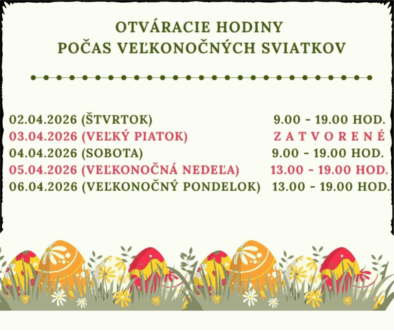 Otváracie hodiny počas veľkonočných sviatkov