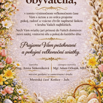 Krásne a pokojné veľkonočné sviatky