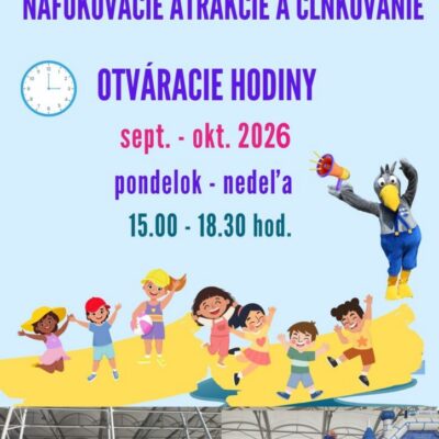 Nafukovacie atrakcie a člnkovanie – otváracie hodiny